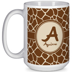 Giraffe Print 15 Oz Coffee Mug - White (Personalized)