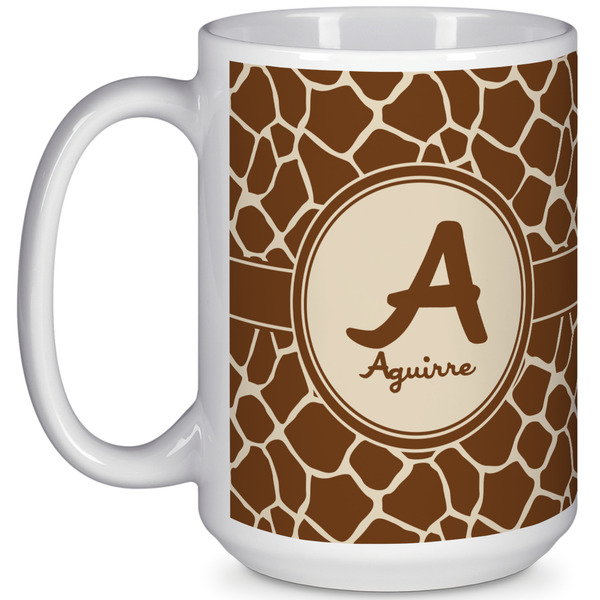 Custom Giraffe Print 15 Oz Coffee Mug - White (Personalized)