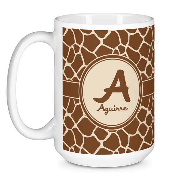 Giraffe Print Coffee Mug - 15 oz - White