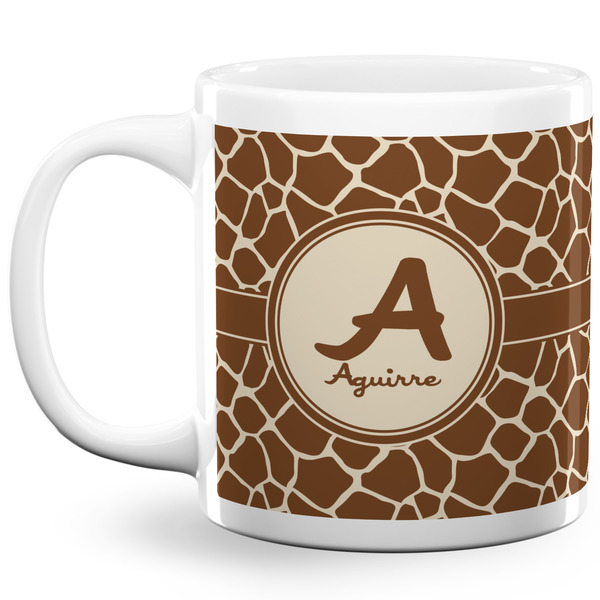 Custom Giraffe Print 20 Oz Coffee Mug - White (Personalized)