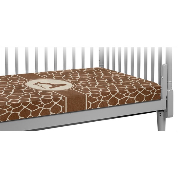 Custom Giraffe Print Crib Fitted Sheet (Personalized)