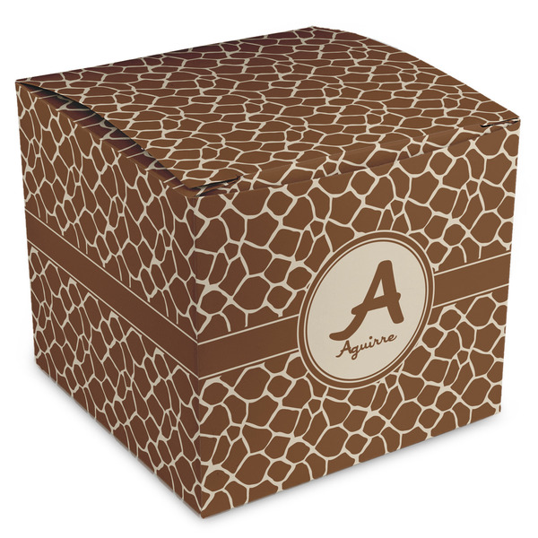 Custom Giraffe Print Cube Favor Gift Boxes (Personalized)