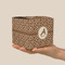 Giraffe Print Cube Favor Gift Box - On Hand - Scale View