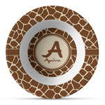Giraffe Print Plastic Bowl - Microwave Safe - Composite Polymer (Personalized)