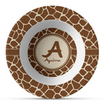 Giraffe Print Plastic Bowl - Microwave Safe - Composite Polymer (Personalized)