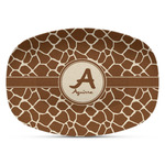 Giraffe Print Plastic Platter - Microwave & Oven Safe Composite Polymer (Personalized)