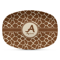 Giraffe Print Plastic Platter - Microwave & Oven Safe Composite Polymer (Personalized)