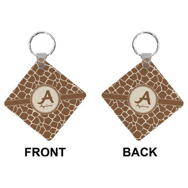Giraffe Print Diamond Keychain (Front + Back)