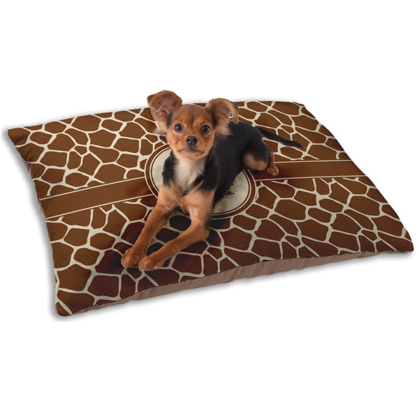Custom Giraffe Print Dog Bed - Small w/ Name and Initial