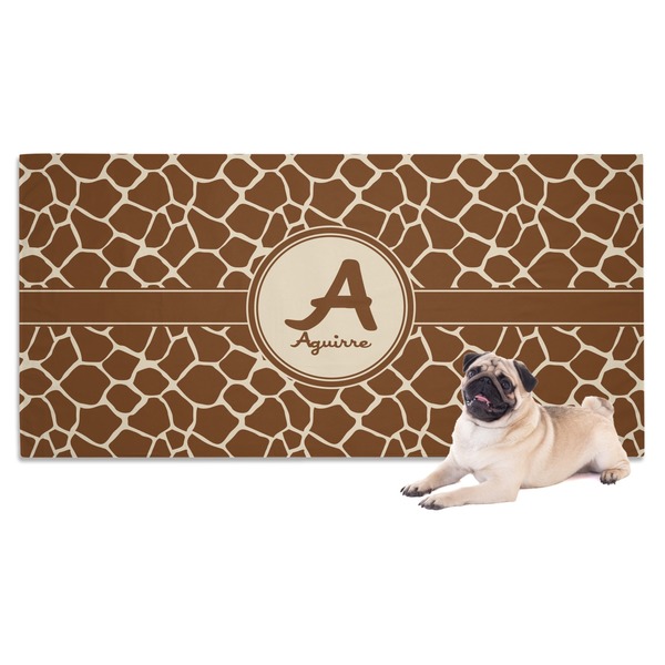 Custom Giraffe Print Dog Towel (Personalized)