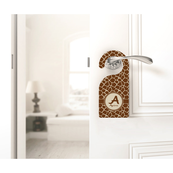 Giraffe Print Door Hanger - LIFESTYLE
