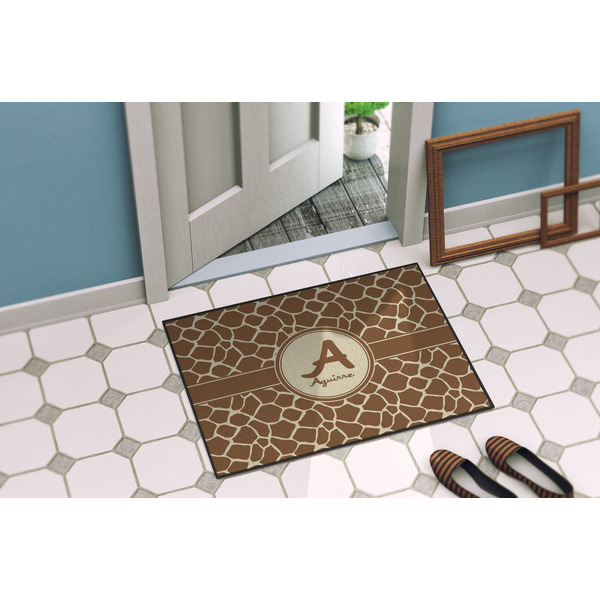 Giraffe Print Door Mat Lifestyle