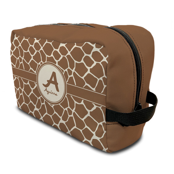 Custom Giraffe Print Toiletry Bag / Dopp Kit (Personalized)