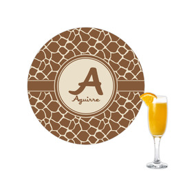Giraffe Print Printed Drink Topper - 2.15" (Personalized)