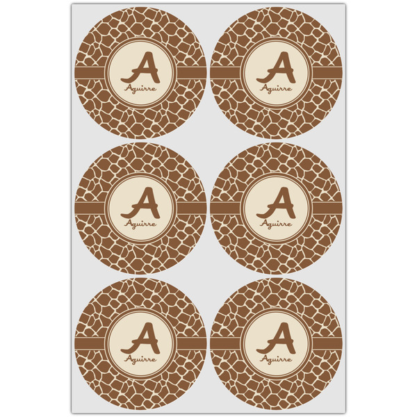 Giraffe Print Drink Topper - XLarge - Set of 6