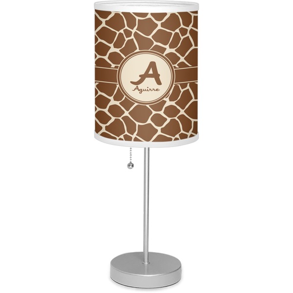 Custom Giraffe Print 7" Drum Lamp with Shade Linen (Personalized)