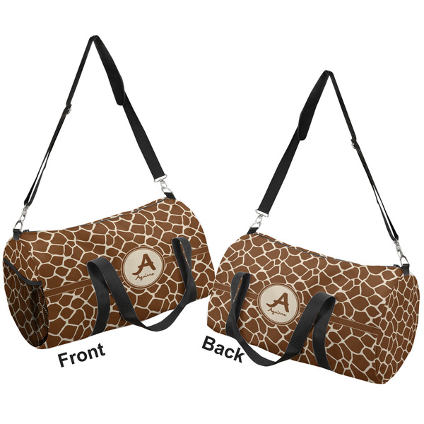 Giraffe Print Duffle bag small front and back sides