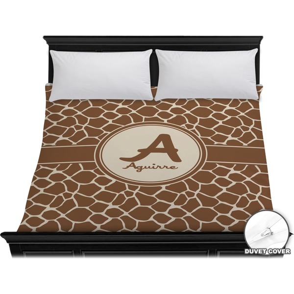 Custom Giraffe Print Duvet Cover - King (Personalized)