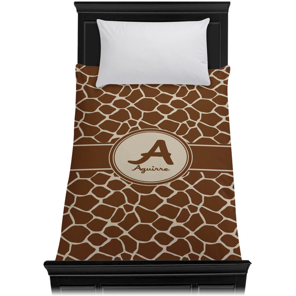 Giraffe Print Duvet Cover - Twin - On Bed - No Prop