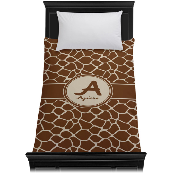 Giraffe Print Duvet Cover - Twin XL - On Bed - No Prop