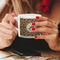 Giraffe Print Espresso Cup - 6oz (Double Shot) LIFESTYLE (Woman hands cropped)
