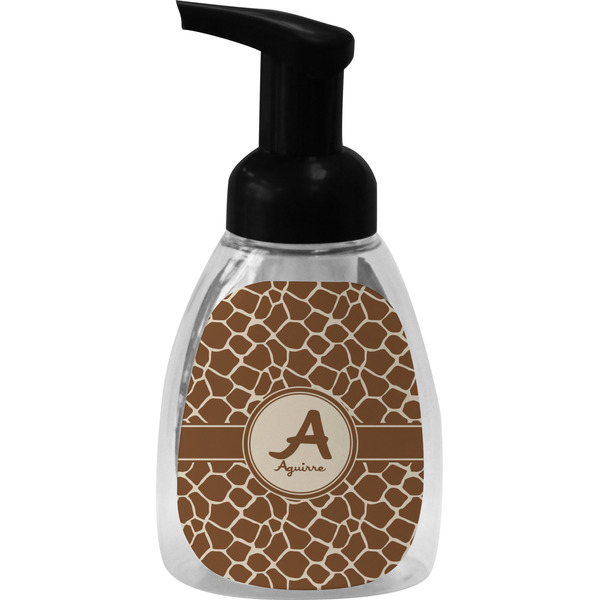 Custom Giraffe Print Foam Soap Bottle - Black (Personalized)