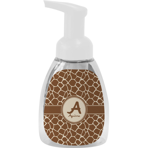 Custom Giraffe Print Foam Soap Bottle - White (Personalized)