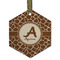 Giraffe Print Flat Glass Ornament - Hexagon w/ Name and Initial