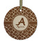 Giraffe Print Frosted Glass Ornament - Round