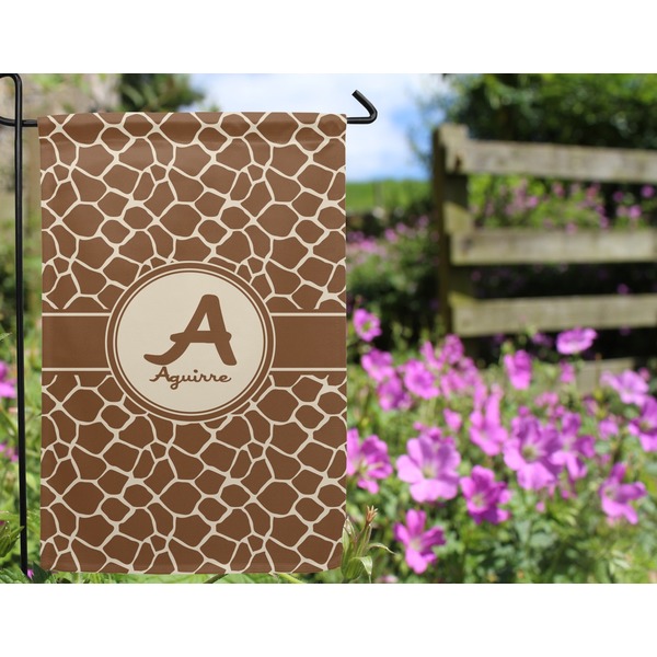 Giraffe Print Garden Flag - Outside In Flowers