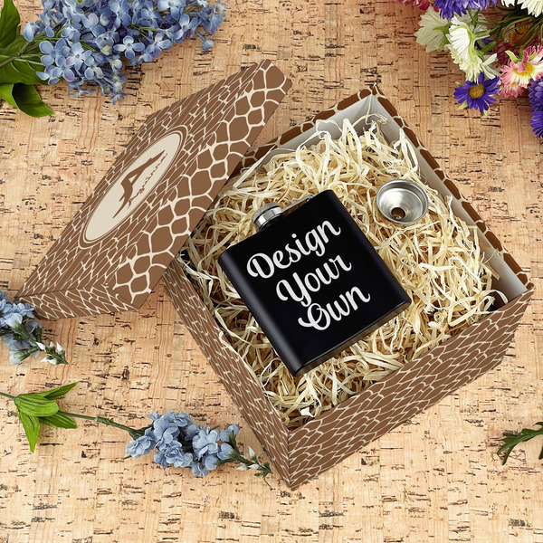 Giraffe Print Gift Boxes with Lid - Canvas Wrapped - Large - In Context