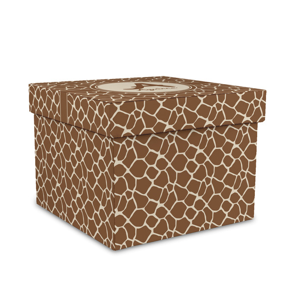 Custom Giraffe Print Gift Box with Lid - Canvas Wrapped - Medium (Personalized)