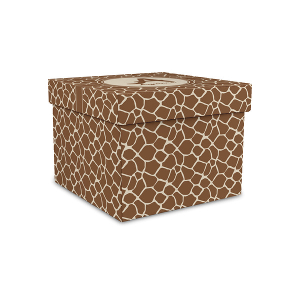 Custom Giraffe Print Gift Box with Lid - Canvas Wrapped - Small (Personalized)