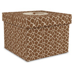 Giraffe Print Gift Box with Lid - Canvas Wrapped - X-Large (Personalized)