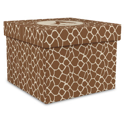 Giraffe Print Gift Box with Lid - Canvas Wrapped - XX-Large (Personalized)