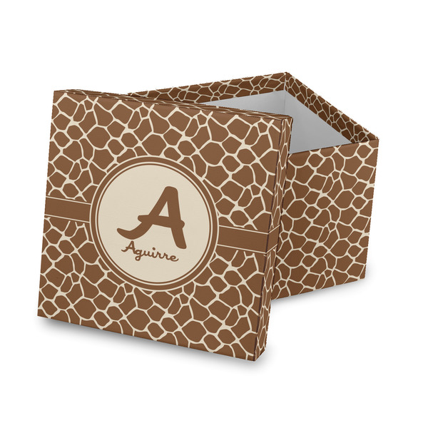 Custom Giraffe Print Gift Box with Lid - Canvas Wrapped (Personalized)
