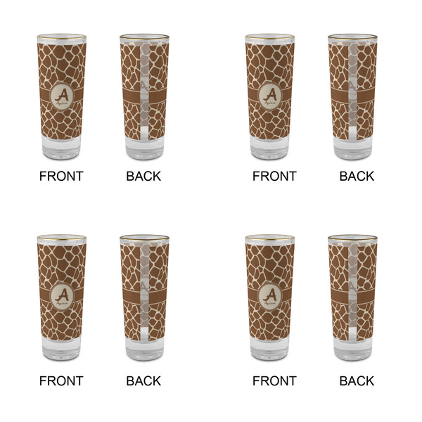 Giraffe Print Glass Shot Glass - 2 oz - Set of 4 - APPROVAL