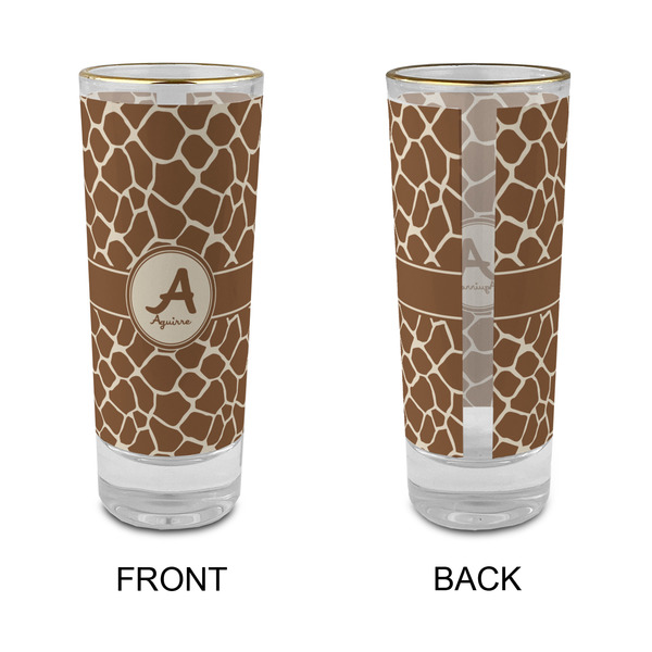 Giraffe Print Glass Shot Glass - 2 oz - Single - APPROVAL