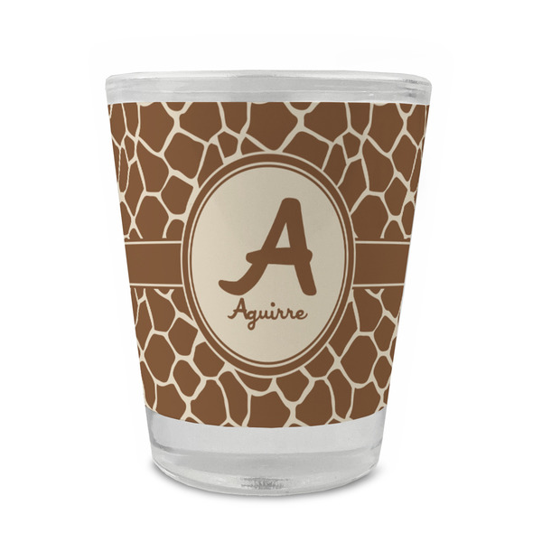 Custom Giraffe Print Glass Shot Glass - 1.5 oz - Single (Personalized)