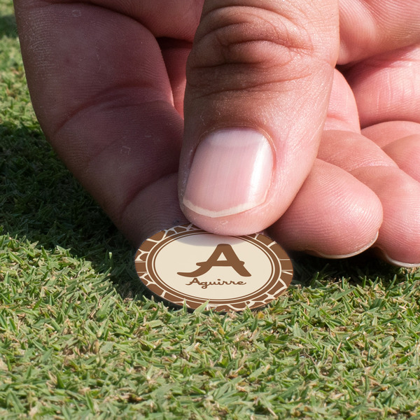 Giraffe Print Golf Ball Marker - Hand
