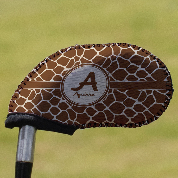 Custom Giraffe Print Golf Club Iron Cover (Personalized)