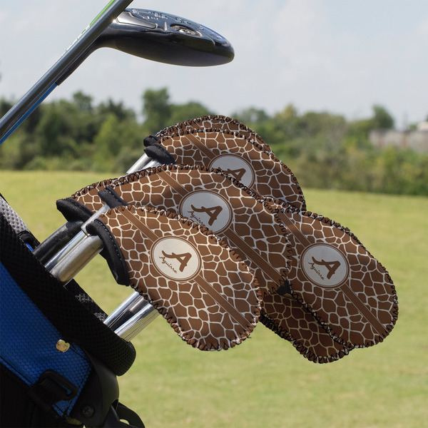 Custom Giraffe Print Golf Club Iron Cover - Set of 9 (Personalized)