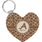 Giraffe Print Heart Keychain (Personalized)