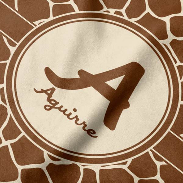 Giraffe Print Hooded Baby Towel- Detail Close Up