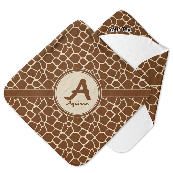 Custom Giraffe Print Hooded Baby Towel (Personalized)
