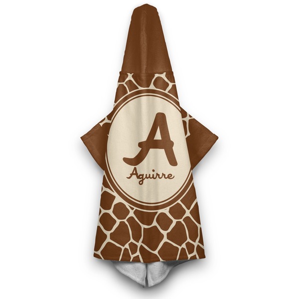 Giraffe Print Hooded Towel - Hanging