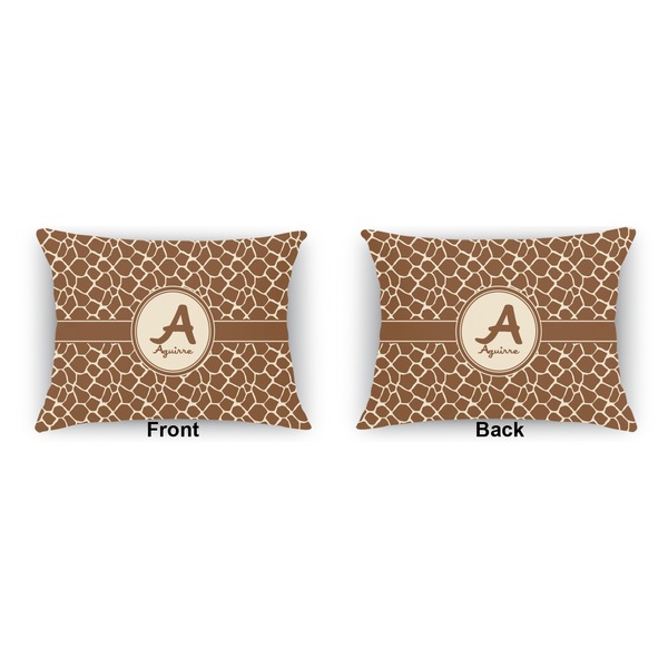 Giraffe Print  Indoor Rectangular Burlap Pillow (Front and Back)