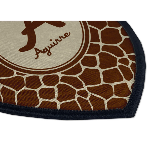Giraffe Print Iron on Shield 3 Detail