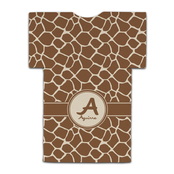 Giraffe Print Jersey Bottle Cooler - BACK (flat)