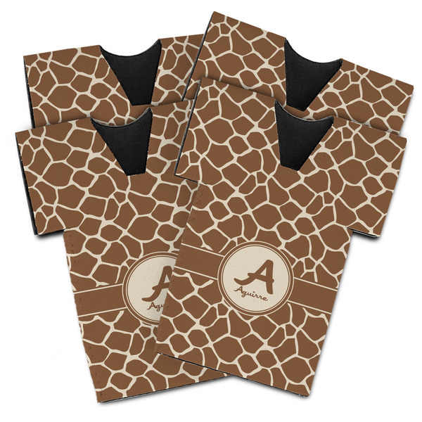 Giraffe Print Jersey Bottle Cooler - Set of 4 - MAIN (flat)